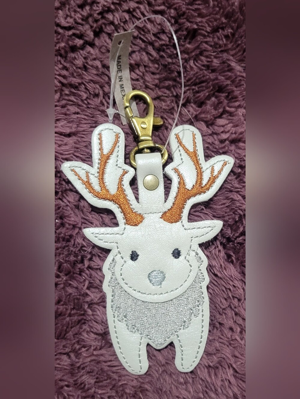Portland Leather Goods Reindeer (Stag) Bag Charm/Keychain WtClip